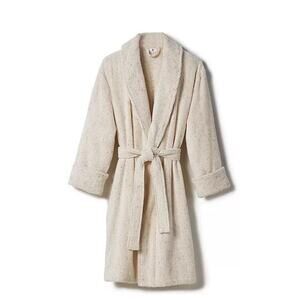 Hotel Collection 100% Cotton Natural Speckle Robe Size Small / Medium